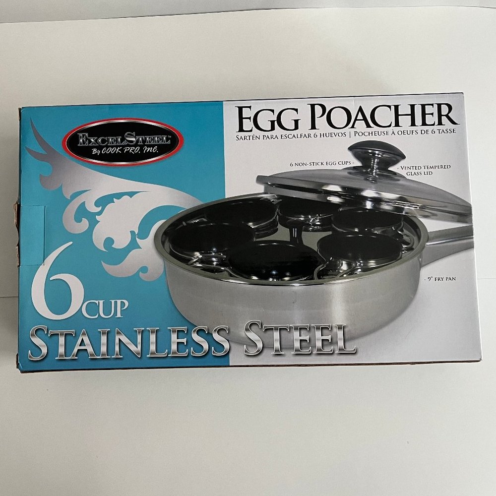 Cook Pro 6 Cup Non Stick Stainless Steel Egg Poacher